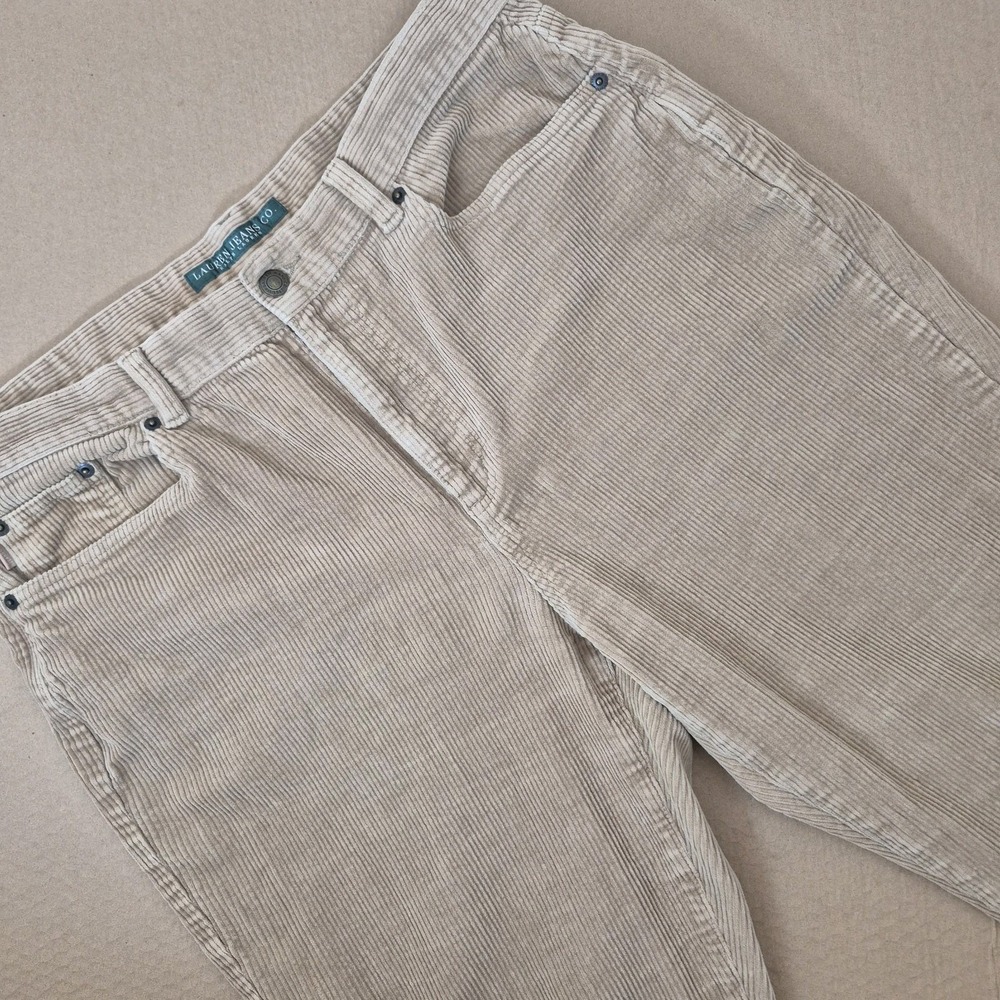 Lauren Jeans Co. Ralph Lauren Corduroy Pants‎ Womens 14 Straight Leg Tan